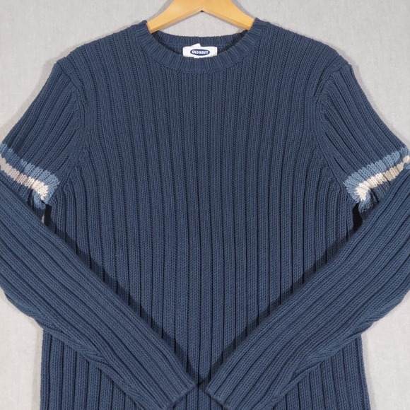 Old Navy Y2K Sweater Ribbed Varsity Striped Mens XXL Preppy Grandpacore Casual - Picture 2 of 14